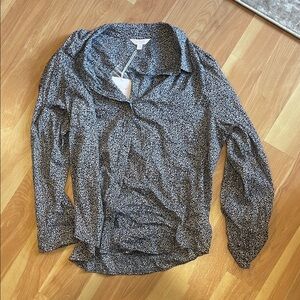 LC Lauren Conrad Blue and White Button Down Shirt